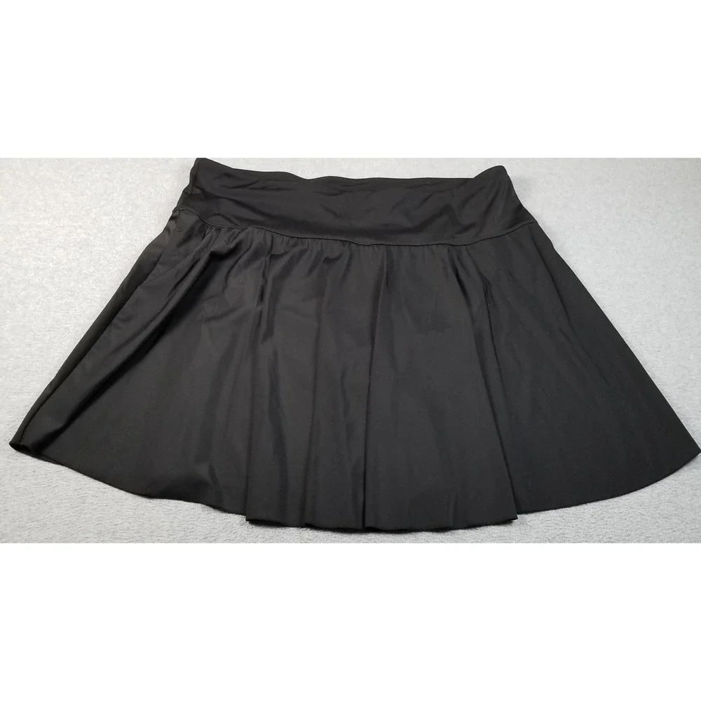 NEW Septangle Swim Skirt Women's 24W Plus Black Stretch Elastic Waist Beach Lake